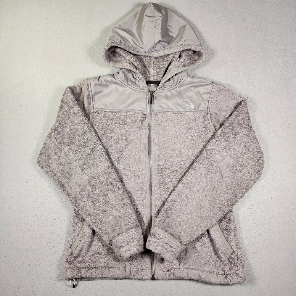 The North Face Women's Gray Full Zip Fleece Hoodie Jacket Size Medium Activewear